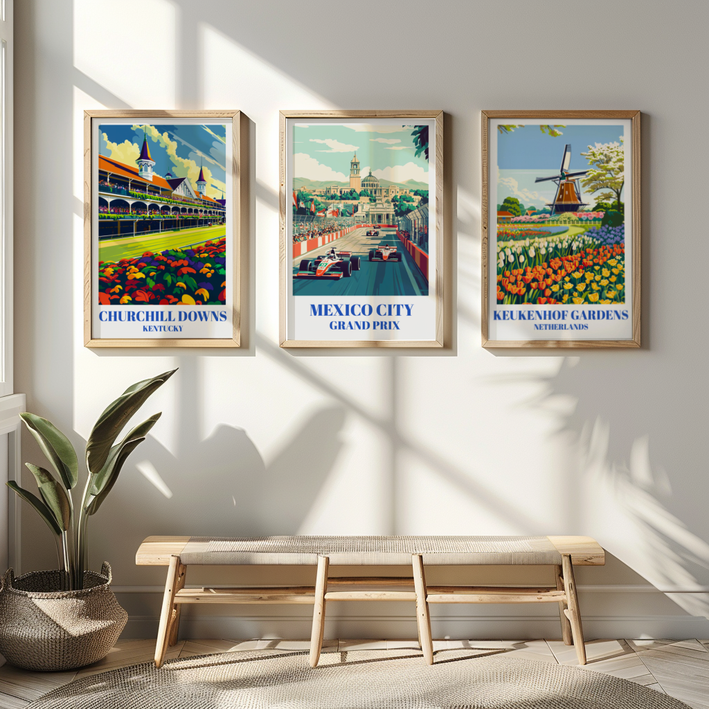 Mexico City Grand Prix Travel Poster, Formula 1 Autódromo Hermanos Rodríguez Racing