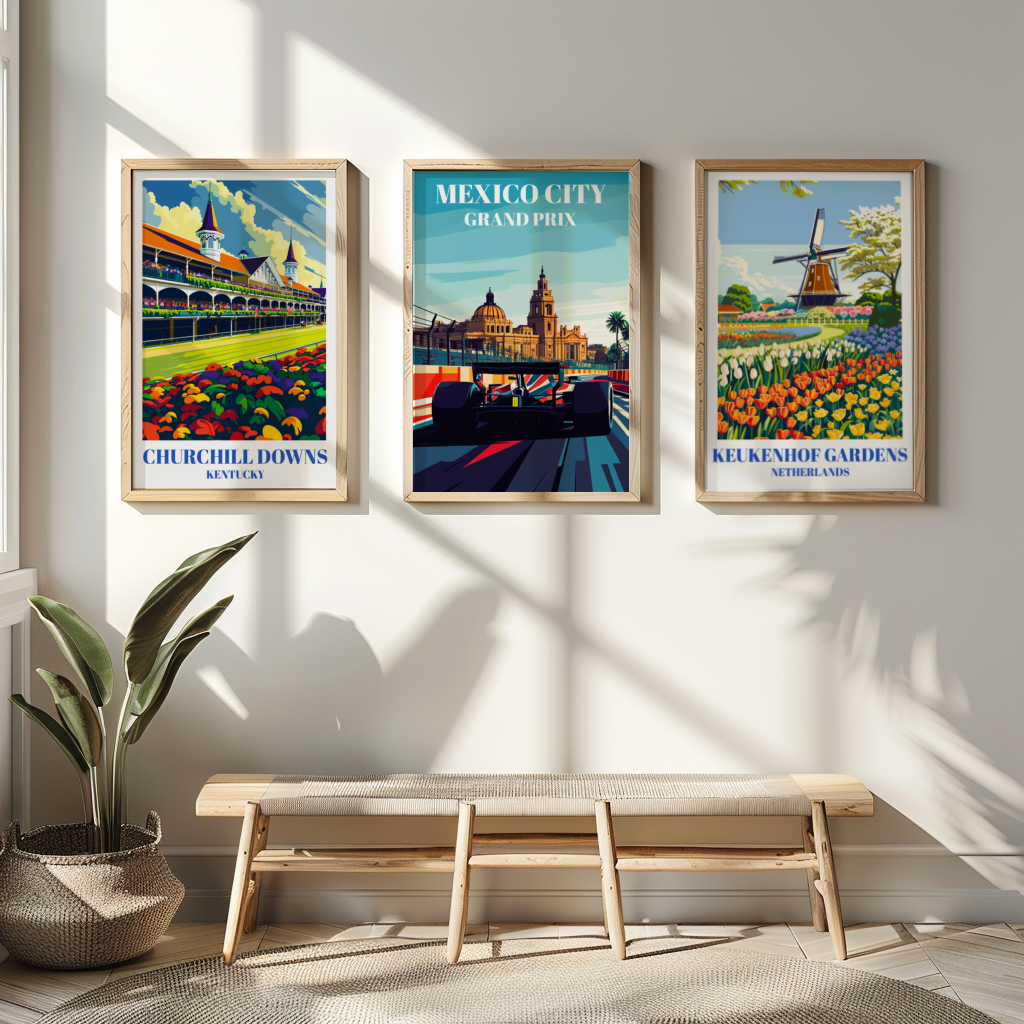 Mexico City Grand Prix Travel Poster Print, Formula 1