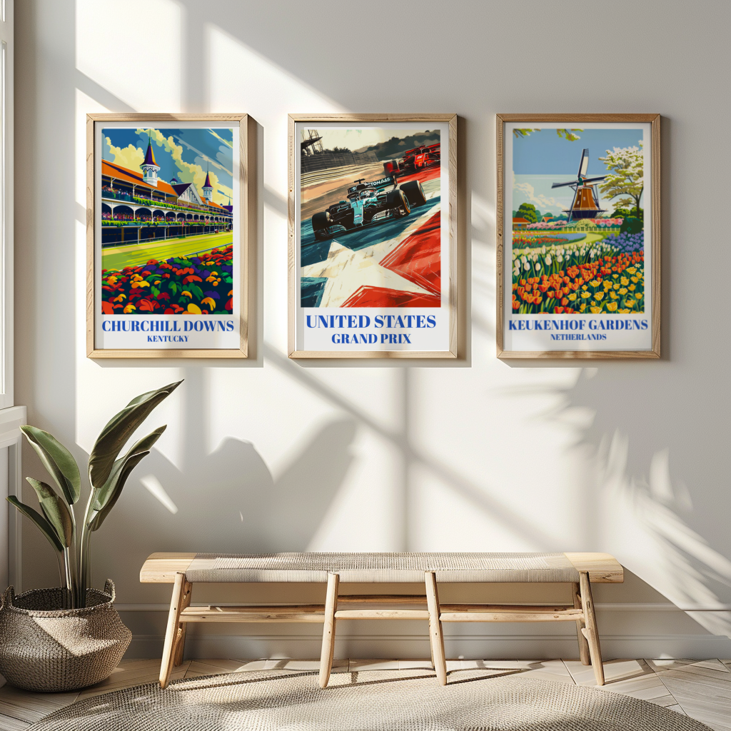 Grand Prix United States Travel Poster, Austin TX F1 Circuit of the Americas Art Print