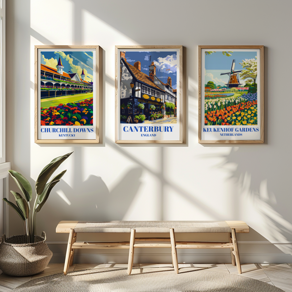 Canterbury, England Vintage-Inspired Travel Poster
