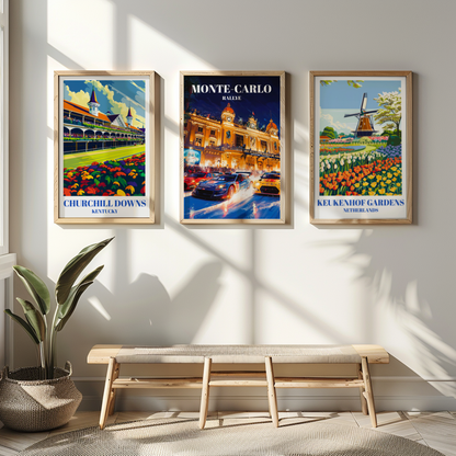 Monte-Carlo Rallye Travel Poster Print, Monaco Racing Art, Motorsport Decor