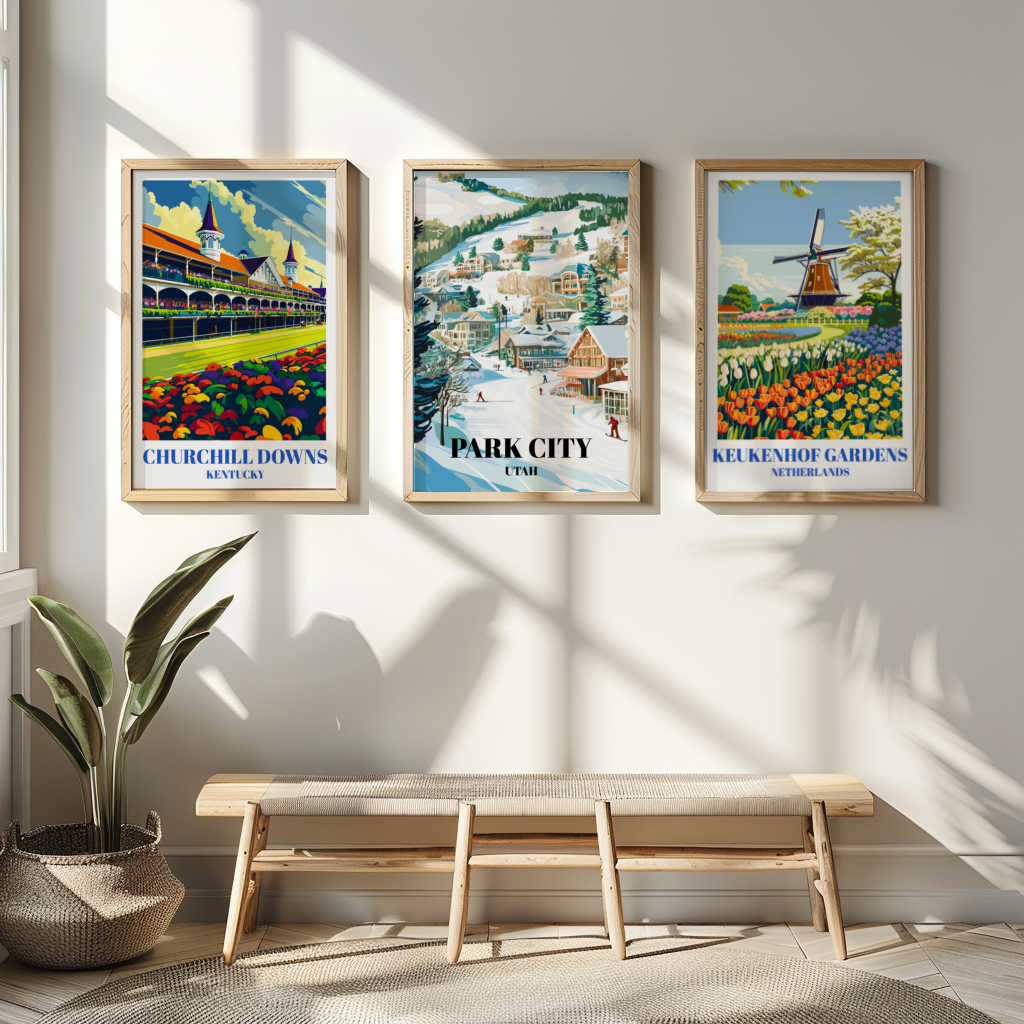 Park City Utah Travel Poster, Ski Resort Wall Art Print