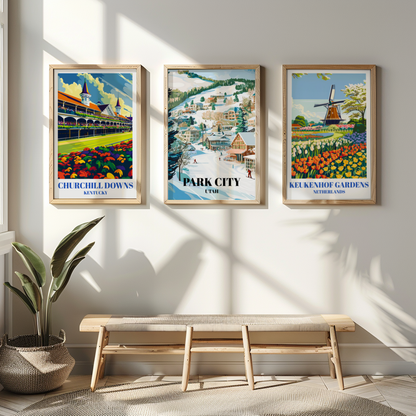 Park City Utah Travel Poster, Ski Resort Wall Art Print
