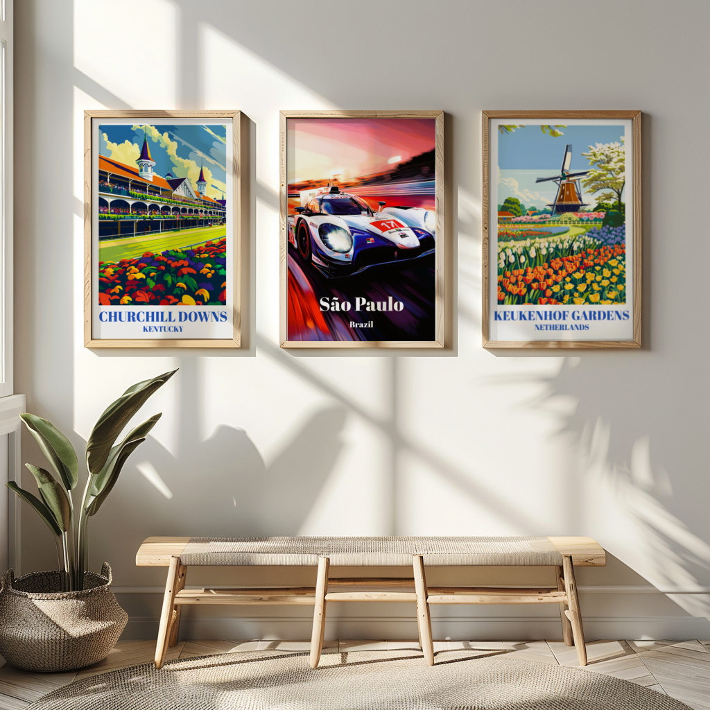 6 Hours of São Paulo Interlagos Circuit Travel Poster, Brazil Motorsport Racing