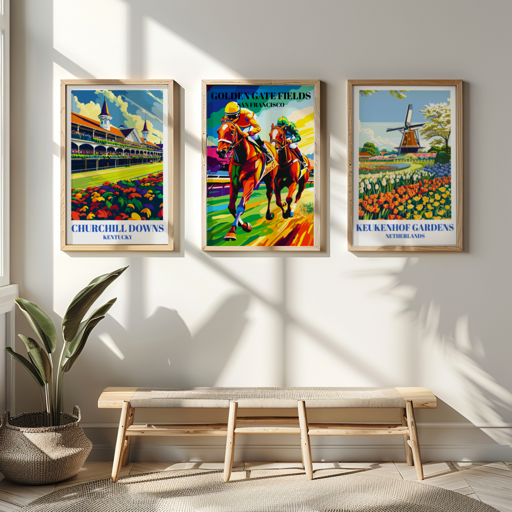 Golden Gate Fields Horse Racing Poster, San Francisco California Art Print
