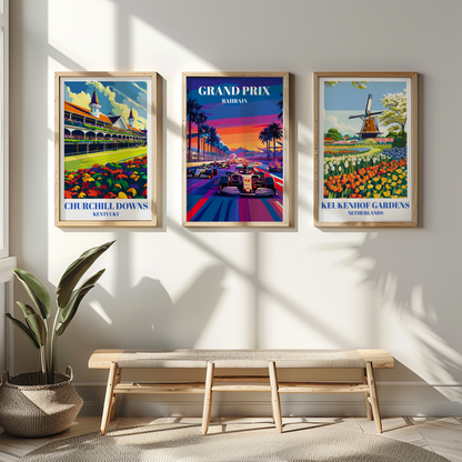 Bahrain Grand Prix Travel Poster, Formula 1 Art Print