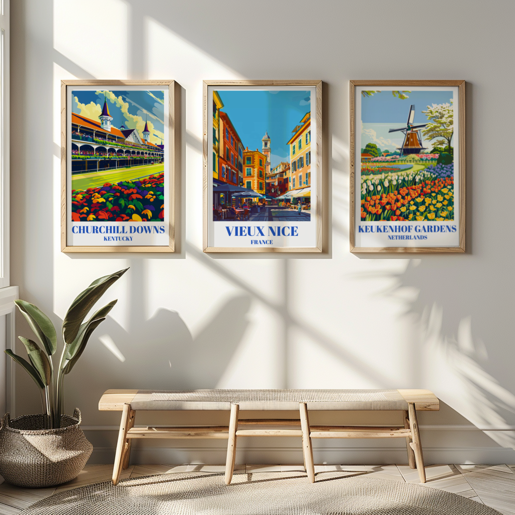 Old Town Vieux Nice France Travel Poster, Mediterranean Coastal Art