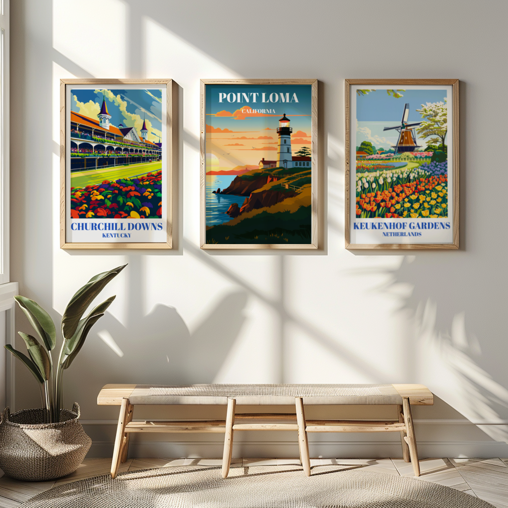 Point Loma Lighthouse Travel Poster Art Print - San Diego Coastal Wall Decor