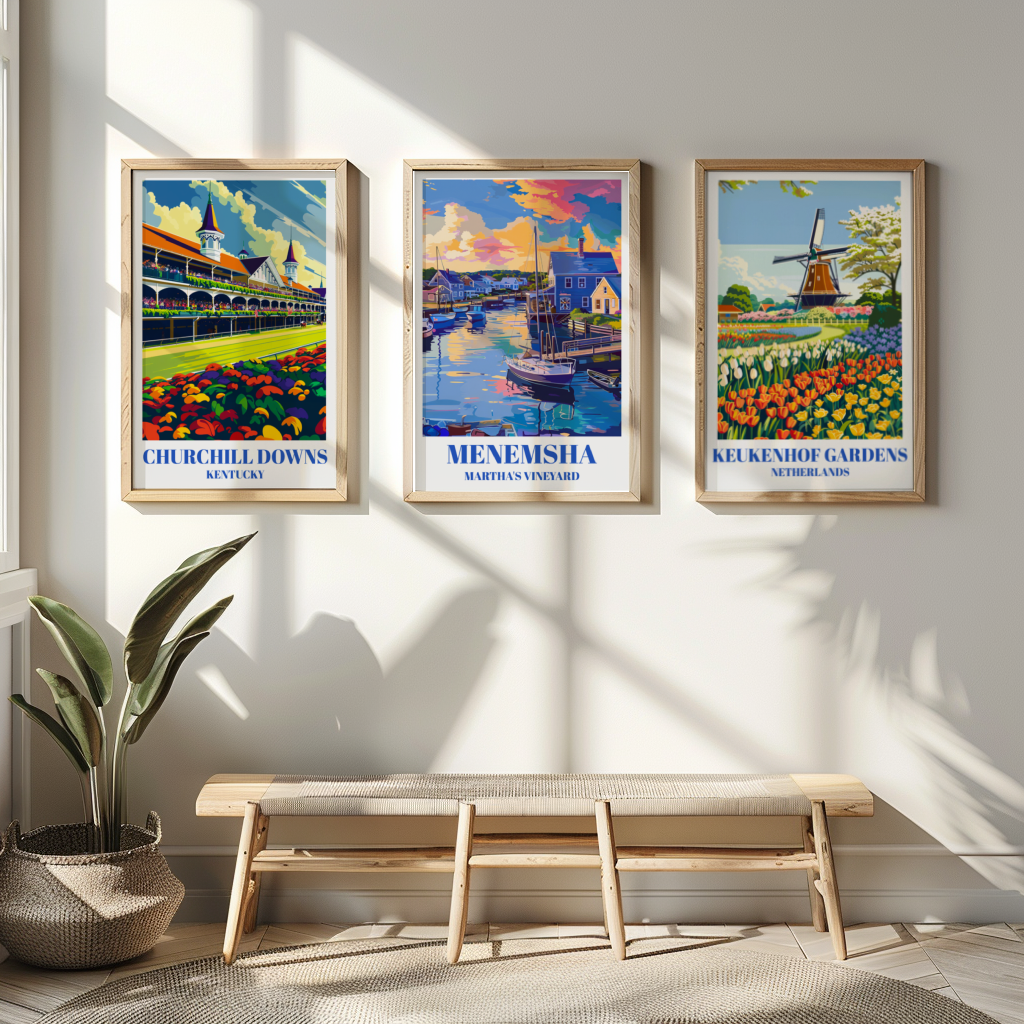 Menemsha Martha's Vineyard Travel Poster, Coastal Wall Art