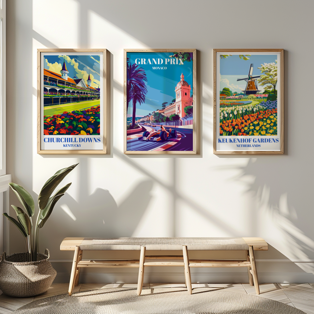 Exciting Grand Prix Monaco Travel Poster, Iconic Formula 1 Racing Art Print