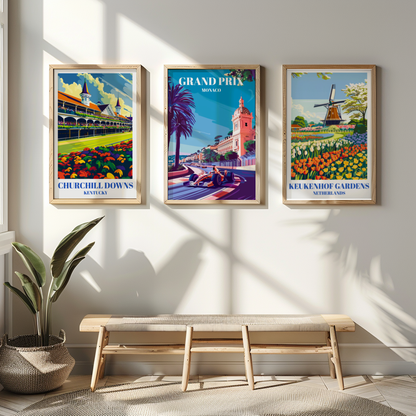 Exciting Grand Prix Monaco Travel Poster, Iconic Formula 1 Racing Art Print