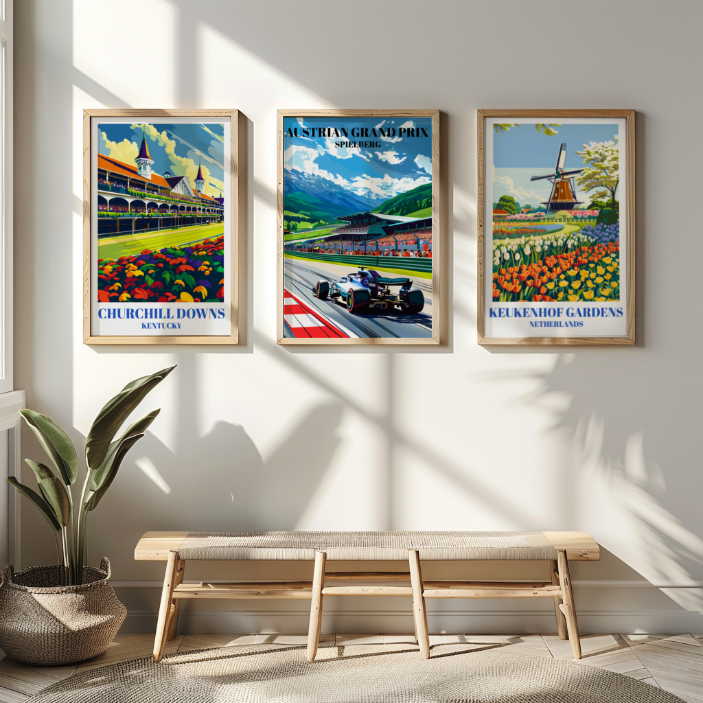 Grand Prix - Austrian Travel Poster, Spielberg Formula 1 Racing Circuit Art Print