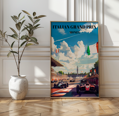 Grand Prix Monza Track Poster, Formula 1 Racing Art Print