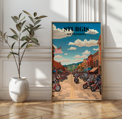 Sturgis South Dakota Bike Week Travel Poster: Motorcycle Rally Art Print