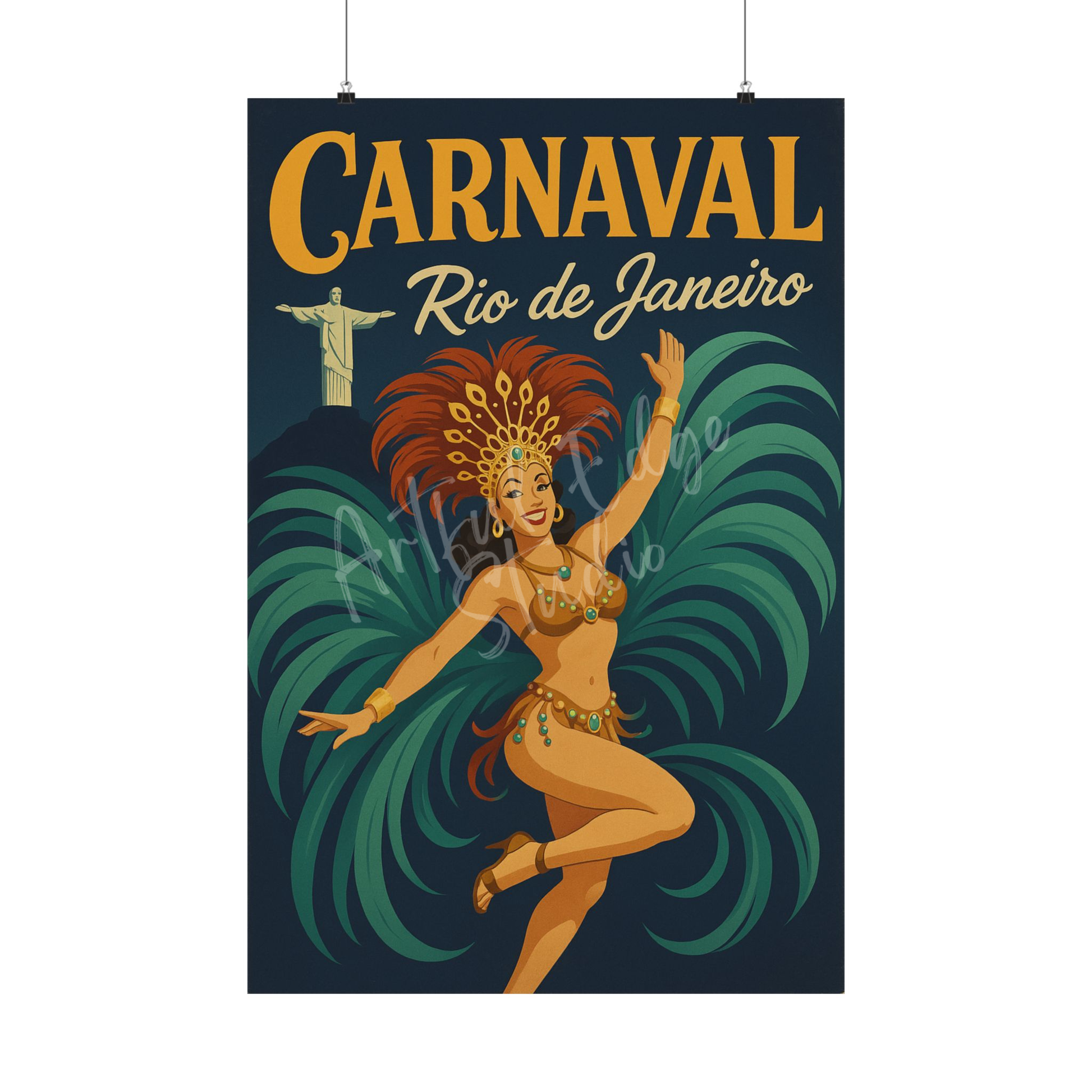 Vintage Rio de Janeiro Travel Poster Carnaval Brazil Art, 1950s Retro – Art  Ful Edge, image size:1946x1946