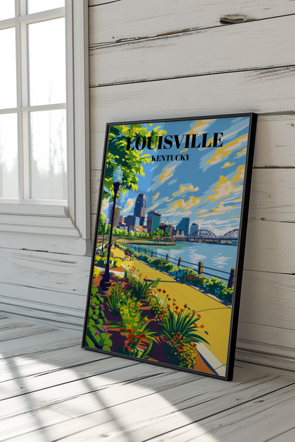 Serene Waterfront Park Louisville Kentucky Travel Poster