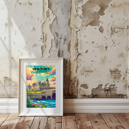 The Breakers, Newport Rhode Island Travel Poster, Gilded Age Mansion